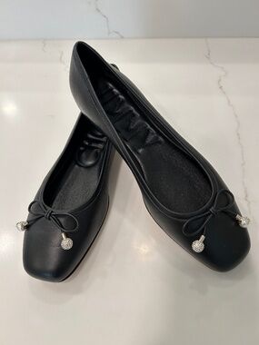 JIMMY CHOO BLACK ELME FLATS - NEW!!!